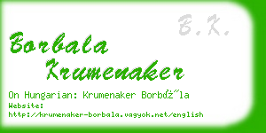 borbala krumenaker business card